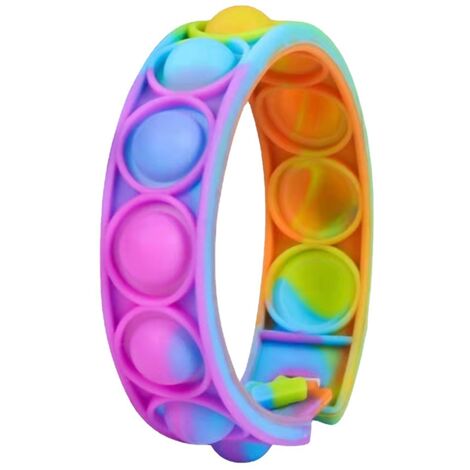 1 pièces Pop it Push Bubbles Fidget Sensory Toys Bracelet Fidget，Bracelet Push Bubble Jouets Sensoriels