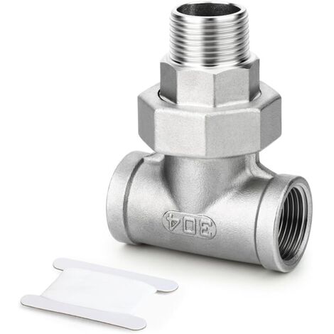 1 Pièces Raccord 3 voies avec écrou, 3/8" femelle x 3/8" mâle x 3/8" cône fractionné, inox 304 pour conduites d'eau et d'air, industrie