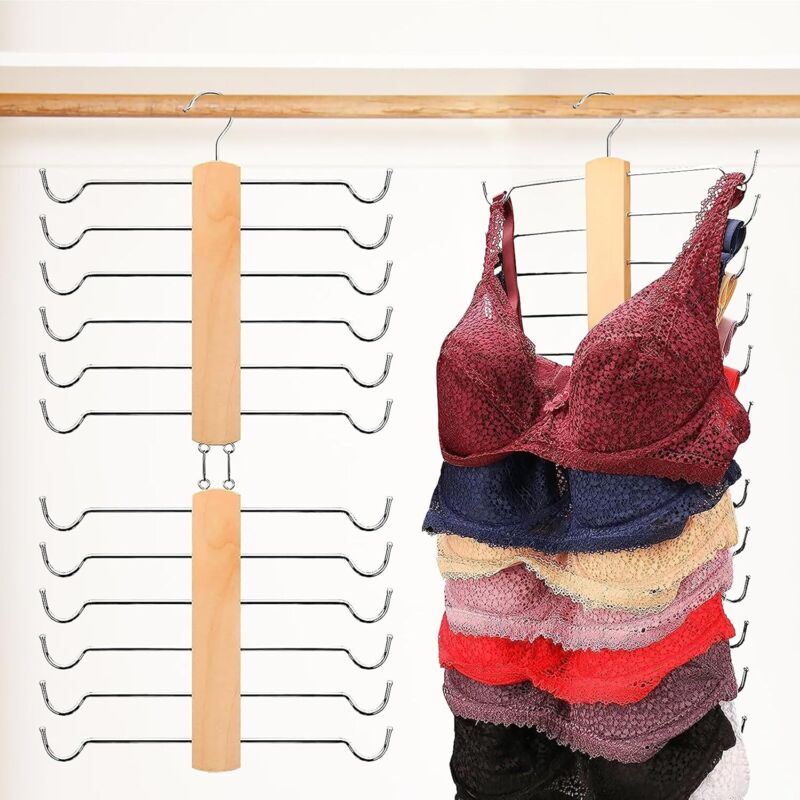 1 Pièces Rangement Soutien-Gorge, Cintre pour Soutien Gorge en Bois, pour économiser de lespace, Porte-Soutien-Gorge de Sport