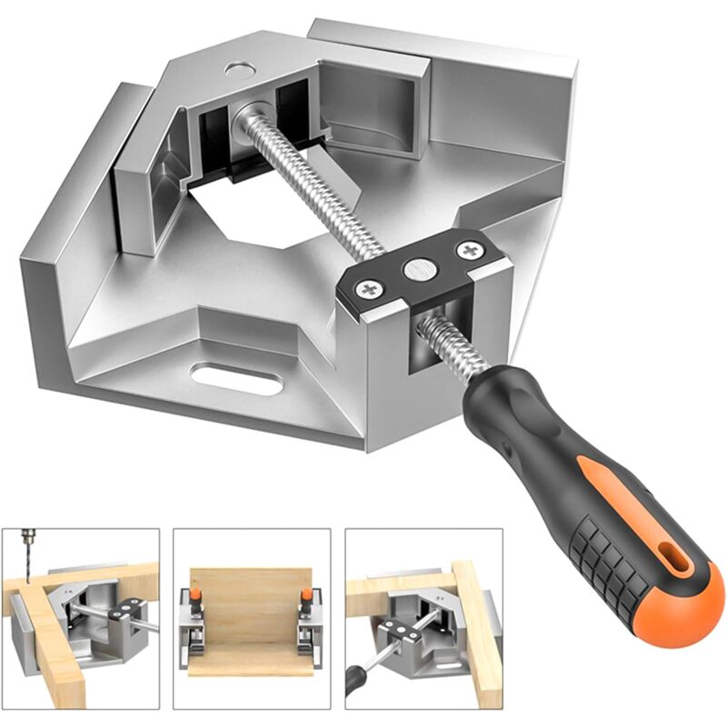 1 Pièces Serrage Angulaire,90 Degrés Serre Joint Angle Parfait,1 Poignée Ajustable, Étau de Serrage pour Menuiserie Charpentier, Outillage à Main