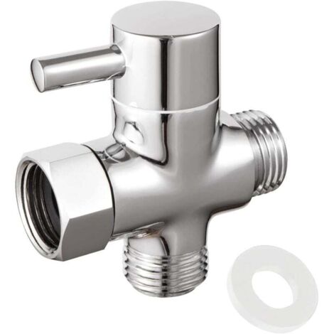 1 Pièces Vanne de Dérivation 3 Voies, Inverseur Douche Antirouille, Vanne de Dérivation, 3 Voies Valve Douchette Composants, pour Salle de Bain, Douchette, Adaptateur de Cuisine