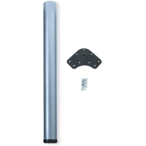 1 - Pied de table - Acier - Réglable en hauteur 870-890mm - Support robuste pour bureau ou cuisine - Gris métallisé - Ø60x870mm