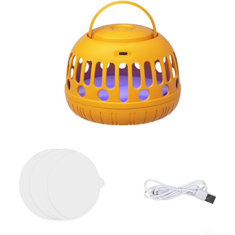 KZQ - 1 piège à puces, piège à puces pour la Maison, 4 Autocollants, 600 mAh, piège à puces Non Toxique et inodore(Orange)