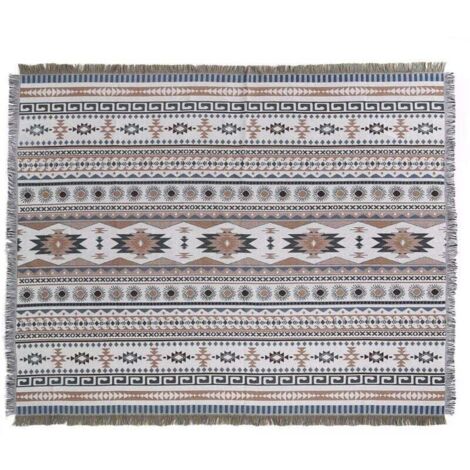 1 pieza 160 x 130 cm, manta de celosía de punto decorada con flecos, estilo bohemio, sencilla, suave y cómoda, protege contra el frío, para sofá, sillón, silla, descanso y siesta