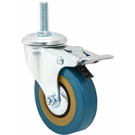 1 Pieza 360° Ruedas Giratorias con Freno 75mm - M10 Ruedas para Muebles Pesados