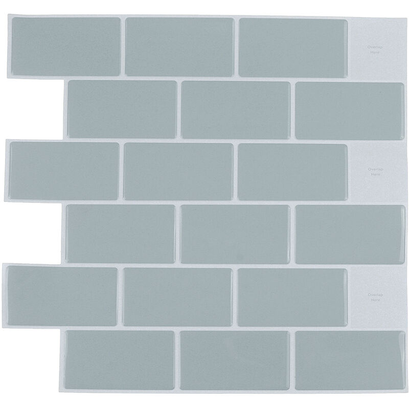 

1 Pieza 3D Pegatina de Azulejo, Ladrillo Autoadhesivo para Pared de Baño, Cocina, Sala ( Gris, 30,5 cm )