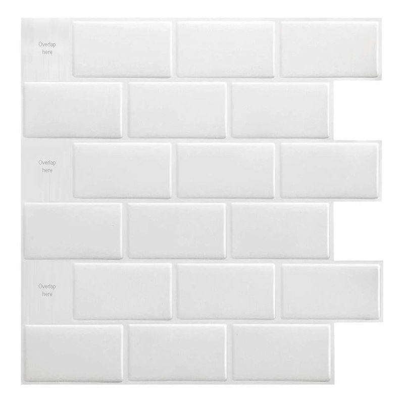 

1 pieza 3D pegatinas de azulejos de ladrillo baño cocina pared autoadhesiva (beige, 30,5 cm / 12 pulgadas)