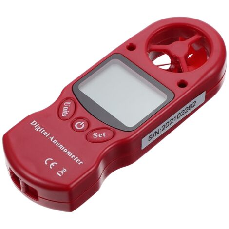 1 Pieza Anemómetro termohigrómetro humedad mini digital anemómetro portátil anemómetro de viento exterior práctico higrotermógrafo medición del flujo de aire el plastico rojo