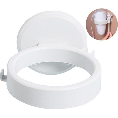 (1 pieza blanca) Soporte para secador de pelo montado en la pared, soporte autoadhesivo para secador de pelo, no requiere perforación, adecuado para baño e inodoro