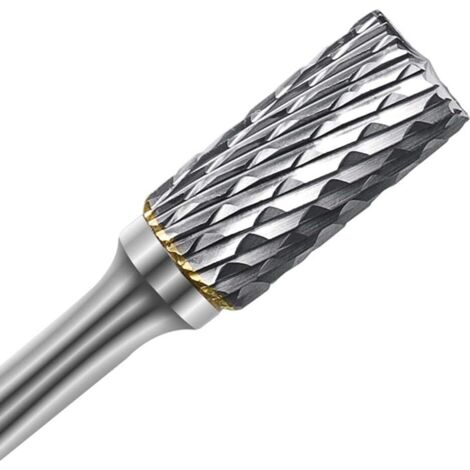 1 pieza de fresas rotativas de carburo de tungsteno de doble corte, broca de amoladora de matriz de 6 mm, cabezal cilíndrico de 12 mm, fresas de grabado rotativas para