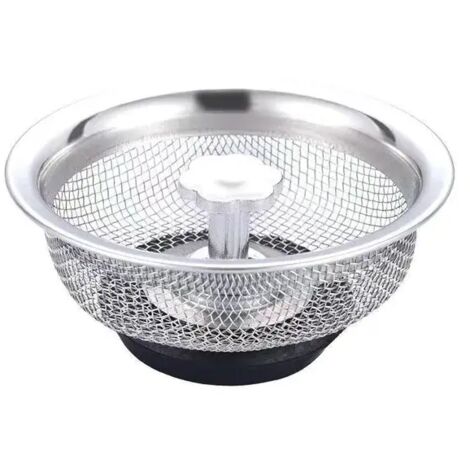 1 pieza Filtro de fregadero de cocina, colador de fregadero, acero inoxidable, cubierta de drenaje de piso de cocina y baño, tapón colector de cabello de ducha A