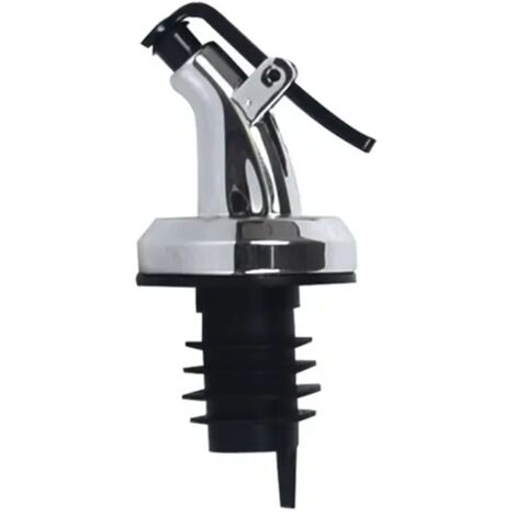 1 pieza tapón de botella de aceite con cierre hermético de grado alimenticio, boquilla de goma, pulverizador, dispensador de alcohol, vertedor de vino, cocina, 1 pieza, plateado