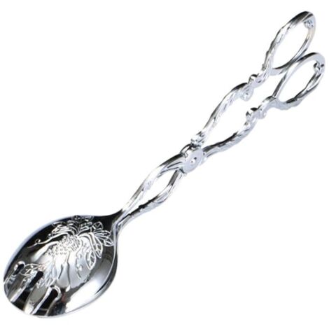1 pince à nourriture en acier inoxydable pour cuisine créative, pince à pain pour buffet (argent)