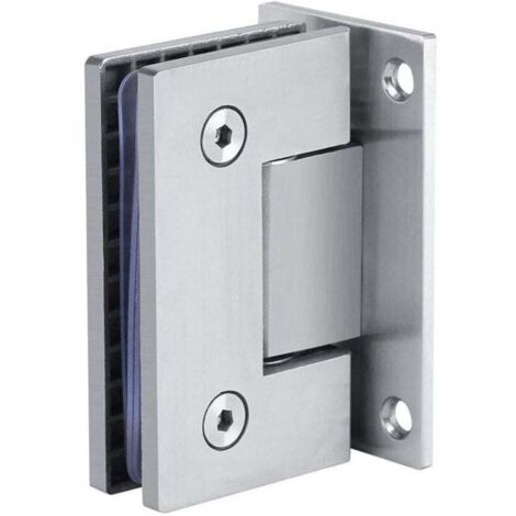 1 pince de salle de bain à usage intensif, 90 degrés charnière de porte en verre en acier inoxydable, charnière de porte en verre fixe bidirectionnelle, pince de rangement pour vitrine d'armoire