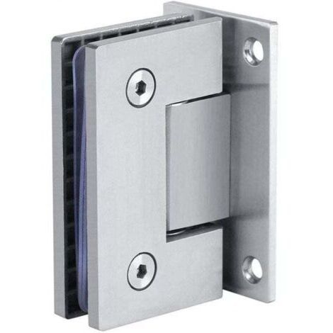 1 pince de salle de bain à usage intensif, 90 degrés charnière de porte en verre en acier inoxydable, charnière de porte en verre fixe bidirectionnelle, pince de rangement pour vitrine d'armoire
