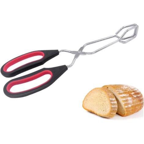 1 pinza multifuncional para barbacoa, ideal para filetes, pizza y pan. Resistente al calor, antideslizante y duradera. Tamaño: 28 cm de largo.