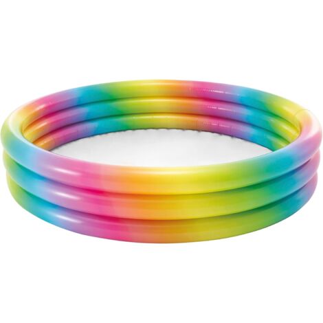 1 piscine gonflable Rainbow 147 x 147 x 33 cm, piscine pour enfants Rainbow Circle, idéale pour jardin/terrasse