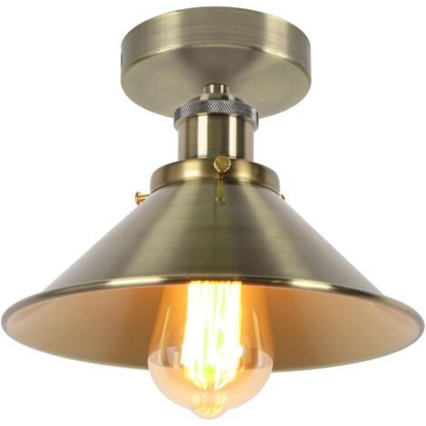 1 Plafonnier Industriel, Métal, Design Vintage, Douille E27, Pour Cuisine, Chambre