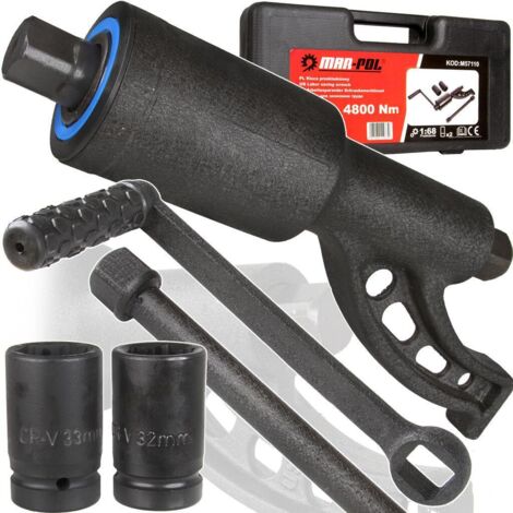 1″ Planeten‑Schlüssel 4800 Nm - Profi drehmomenterhöhender Wagenrad‑Abzieher mit 32 mm & 33 mm Nüssen im Koffer