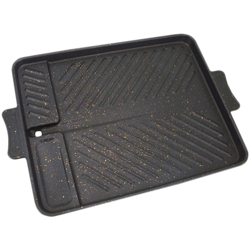 1 plaque de barbecue rectangulaire en alliage, antiadhésive, antirouille, pour la maison, la cuisine, plateau alimentaire, ustensile de service