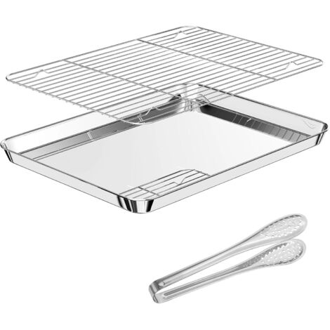 1 Plaque Four, Grille Cuisine, Acier Inoxydable, Rectangulaire, Pâtisserie, Cuisson Uniforme