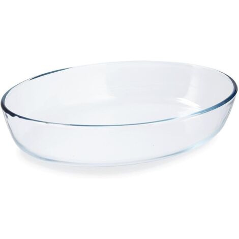 1 Plat À Four Ovale, Verre Borosilicate, 30x21x6 Cm, Résistant, Compatible Four Et Lave-vaisselle, Pour Cuisson