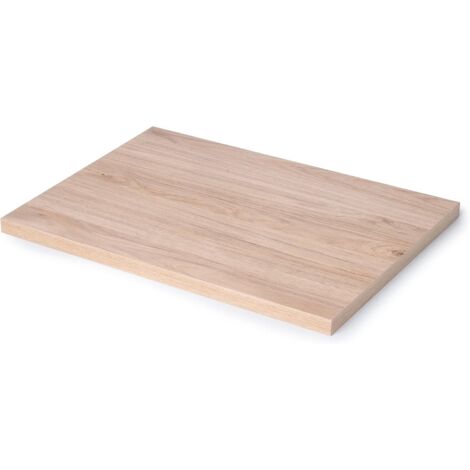 1 - Plateau de Table - Panneau Rectangulaire - Usage Cuisine ou Bureau - Finition Chêne - 115x75cm