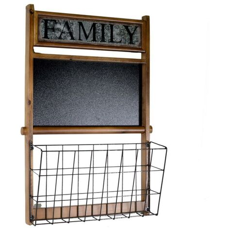 1 Platz Briefständer aus Holz mit Familientafel cm45x14,5h66,5
