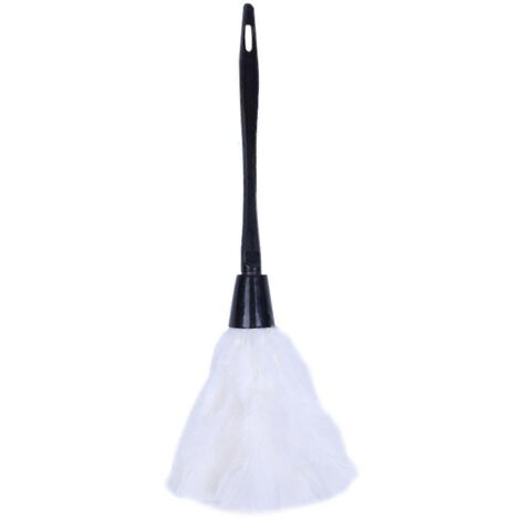 1 plumeau avec manche en plastique noir (blanc)