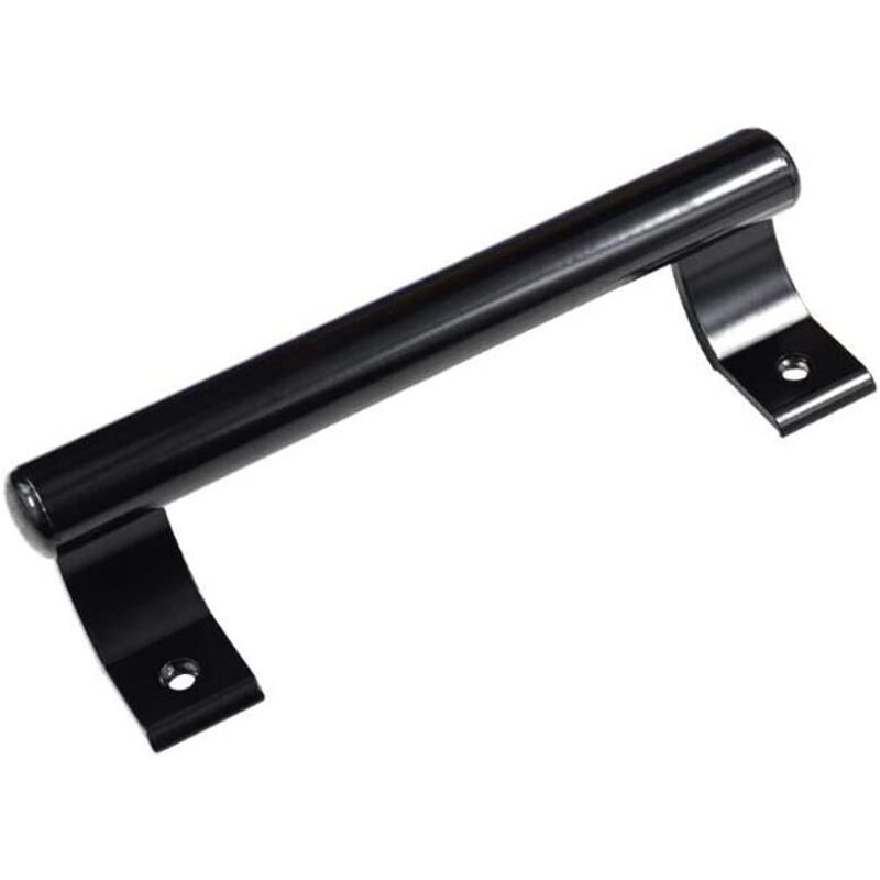 1 poignée de porte coulissante en alliage d'aluminium (noire) de 200 mm, pour balcon, salle de bain, armoire, entrepôt, moderne en métal