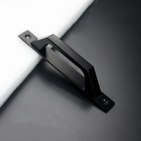 1 poignée de porte en forme de D pour porte de jardin en bois. 200 mm. noir