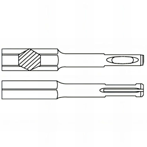 1 Pointerolle à percussion Lt. 250 mm x Q. SDS+ - 14010022500 - Hepyc - -