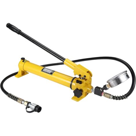 1 Pompe Hydraulique Manuelle, Acier, 900ml, 10000 Psi, Manomètre, Pour Vérins Industriels