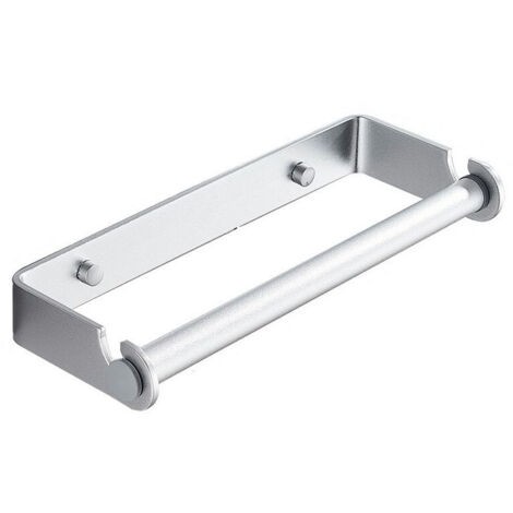 1 portarrollos de papel higiénico autoadhesivo de 27 cm (plateado), de acero inoxidable, para pared, ideal para cocina, baño y dormitorio.