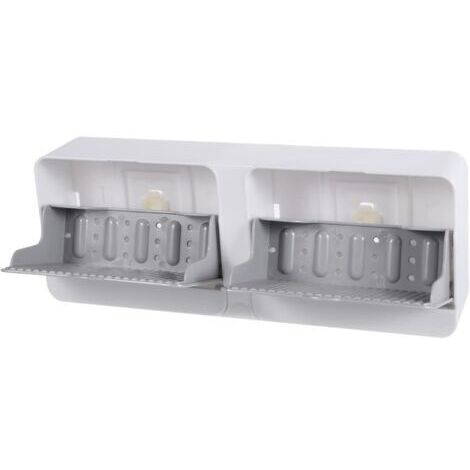 1 Porte- Mural en Plastique - Système de Drainage pour Cuisine et Salle de Bain - Double Design Gris pour Un Rangement Facile et Une propreté