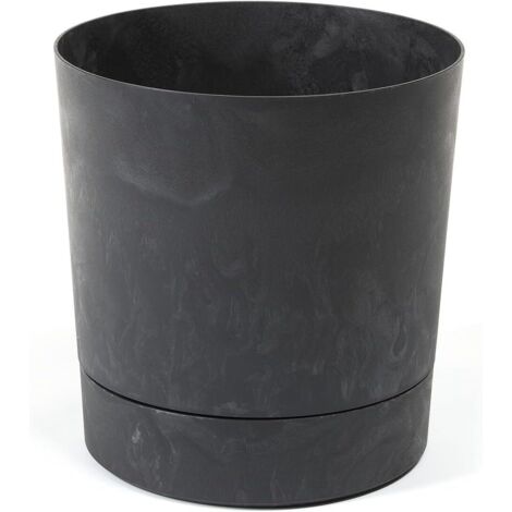 1 pot de fleurs, aspect béton, 20 cm, 4,7 l, plastique résistant, intérieur extérieur