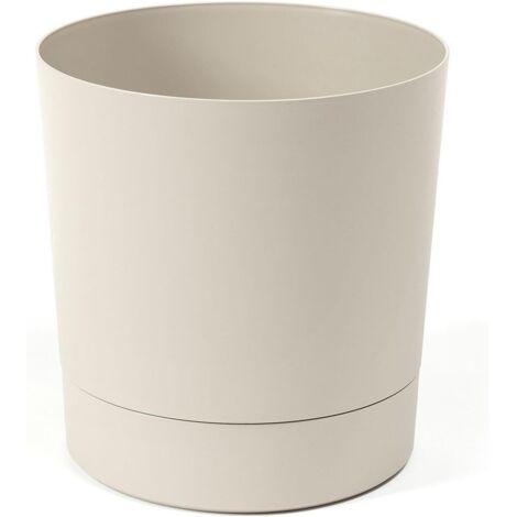 1 pot de fleurs avec soucoupe intégrée, plastique résistant uv, diamètre 20 cm, capacité 4,7 l, pour intérieur et extérieur