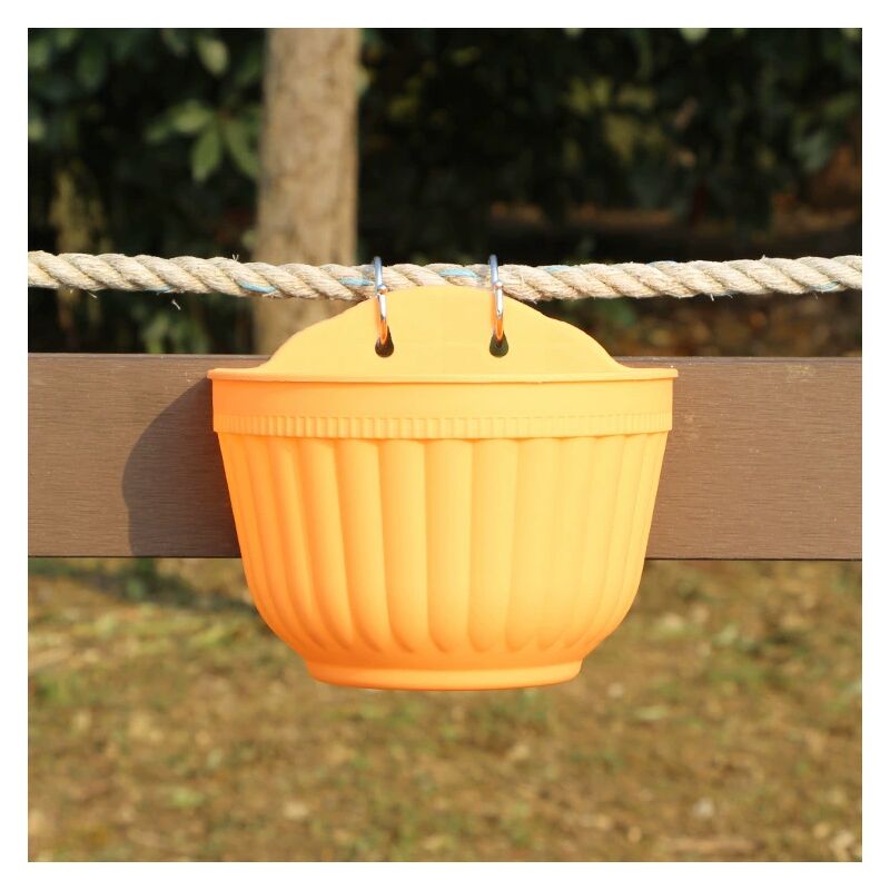 1 pot de fleurs mural pour décoration de balcon de jardin extérieur, orange 21 cm