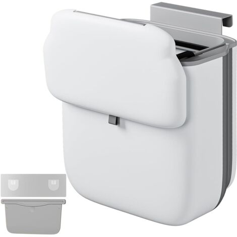1 poubelle suspendue, pliable 10l étanche avec couvercle, pp+tpa, pour cuisine, salle de bain, camping car