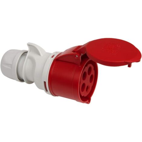 1 Prise CEE 5 broches, 32 A, 400 V, IP44, Rouge, Industriel
