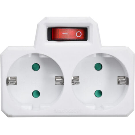 1 prise de conversion double 440 V 16 A avec interrupteur de sortie - Prise adaptateur d'alimentation standard UE avec interrupteur