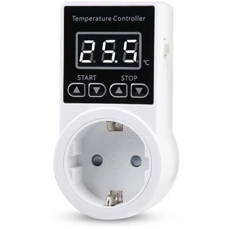 1 Prise de Thermostat avec Capteur, Prise de ContrôLeur de TempéRature NuméRique, Interrupteur de TempéRature éTanche, Prise UE