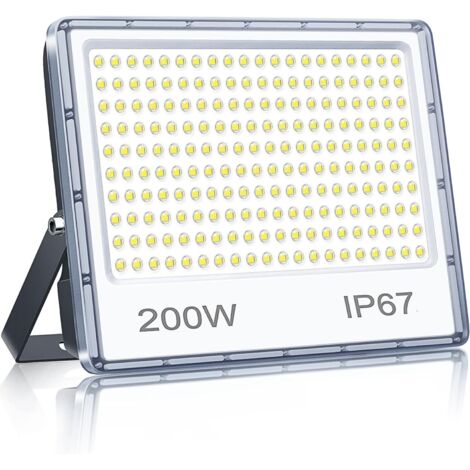 1 Projecteur LED 200W IP67 Aluminium, 20000LM 6500K Pour Jardin Terrasse