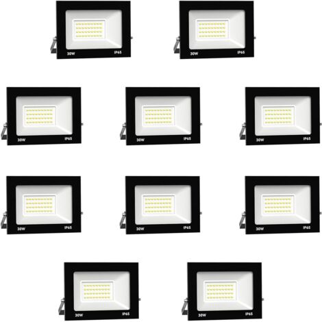 1 Projecteur LED 30W 3000LM Blanc Chaud IP65 Aluminium pour Jardin Garage Terrasse