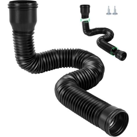 1 prolunga per tubo di scarico della grondaia, prolunga per tubo di drenaggio dell'acqua piovana da 47-150 cm, connettore flessibile e retrattile per tubo di scarico della grondaia, nero