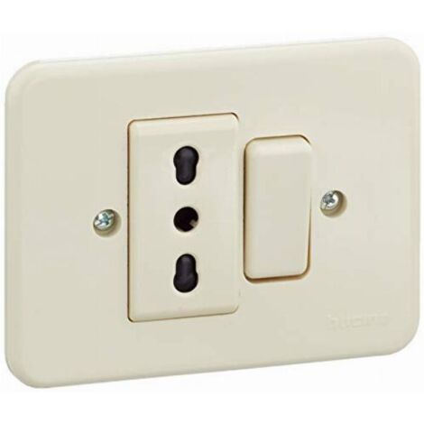 1 Pulsante + 1 Presa10 A Domino ( BTICINO cod. 1206 )