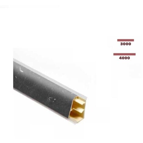 ITALFROM© 1 Pz - ALZATINA TRAPEZIOIDALE PVC NERO VENATO 3 Metri