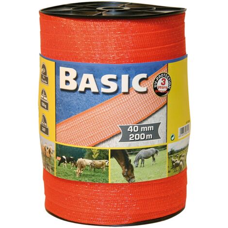1 PZ FETTUCCIA ELETTRICA H 20 MM - 6 FILI - MT. 200 ARANCIO