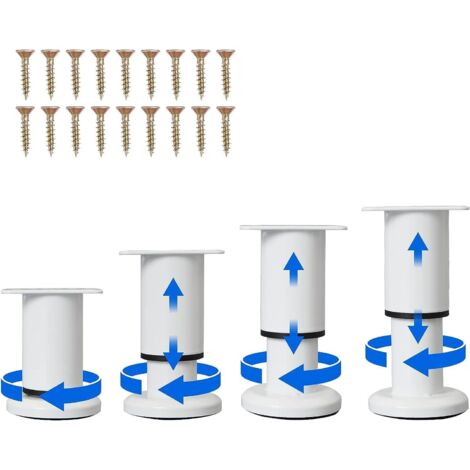 1 pz Gambe di supporto per mobili regolabili in altezza [con viti] 3,1-4,7 pollici (circa 8,0-12,0 cm), Piedini per mobili di ricambio in metallo per sedie/letti/divani/armadi/divani/cassettiere/letti