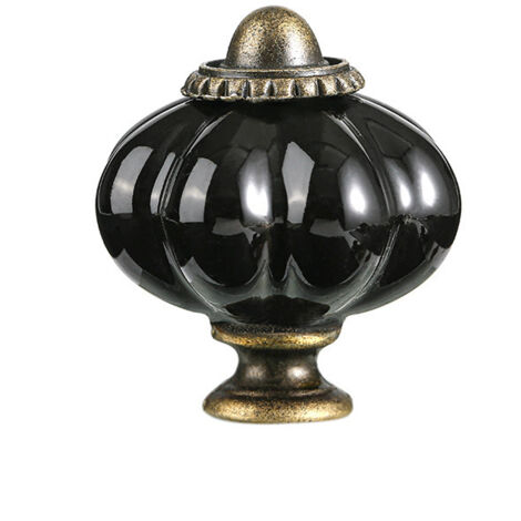 1 pz Pomelli Vintage a Zucca, Maniglia per Mobili Antichi, con Viti per Armadio da Cucina, Comò, Guardaroba (Nero)